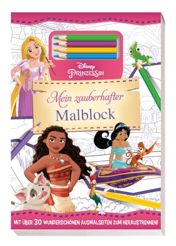 Disney Prinzessin: Mein zauberhafter Malblock: Malblock mit 4 Farbstiften
