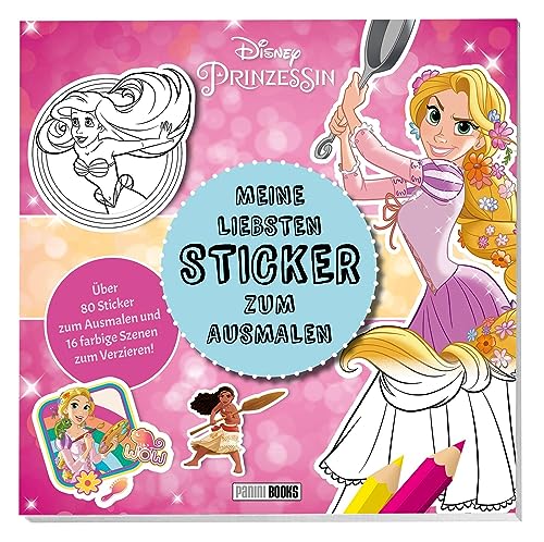 Disney Prinzessin: Meine liebsten Sticker zum Ausmalen: Über 80 Sticker zum Ausmalen und 16 farbige Seiten zum Verzieren!