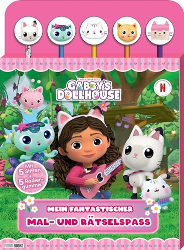 Gabby's Dollhouse: Mein fantastischer Mal- und Rätselspaß: Block mit 5 Stiften und 5 Radiergummis Gabby's Dollhouse: Mein fantastischer Mal- und Rätselspaß: Block mit 5 Stiften und 5 Radiergummis