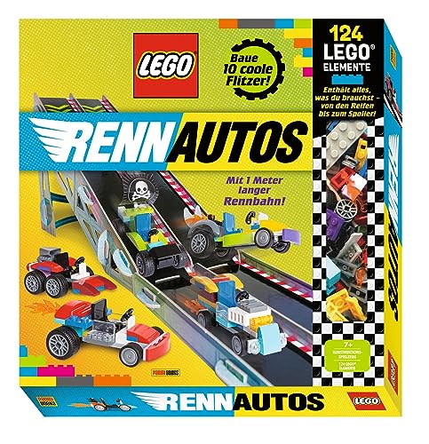 LEGO® Rennautos: Geschenkbox mit Buch (64 Seiten) und 124 LEGO® Elemente (10 Automodelle) + stabile Rennstrecke