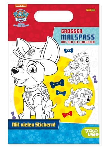 PAW Patrol: Großer Malspaß mit den Fellfreunden: Block mit Griff und 1 Stickerseite von Panini