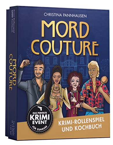 Mord Couture. Krimi-Rollenspiel und Kochbuch. Das perfekte Krimi-Event für Zuhause. Für 6 Spieler ab 12 Jahren: Krimidinner mit 72 Anweisungskarten, 6 Einladungsschreiben und Tischkarten