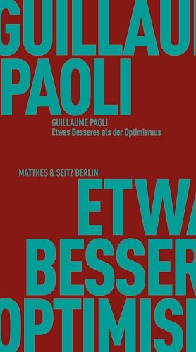 Etwas Besseres als der Optimismus (Fröhliche Wissenschaft) von Matthes & Seitz Berlin