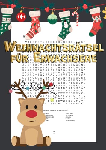 Weihnachtsrätsel für Erwachsene: Wortsuchrätsel für die Weihnachtszeit | Das Rätselheft für Erwachsene, die Suchspiele lieben Weihnachtsrätsel für Erwachsene: Wortsuchrätsel für die Weihnachtszeit | Das Rätselheft für Erwachsene, die Suchspiele lieben von Independently published