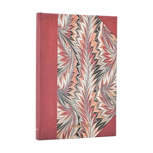 2026 Rubedo (Cockerell Marbled Paper) Mini 18-month Horizontal Hardcover Flexi Dayplanner 2025-2026 (Elastic Band Closure): Kalendarz 18-miesięczny von Paperblanks
