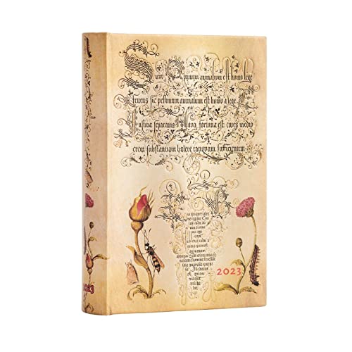 Flemish Rose (Mira Botanica) Mini Day-at-a-Time Planner 2023: Hardcover, 80 gsm, Day to a Page Layout, elastic closure