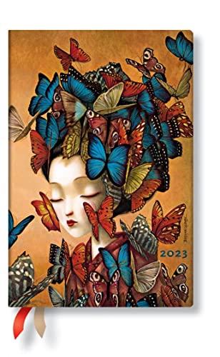Madame Butterfly (Esprit de Lacombe) Mini Dayplanner 2023: Softcover, flexi binding, Horizontal Layout, 100 gsm, no closure