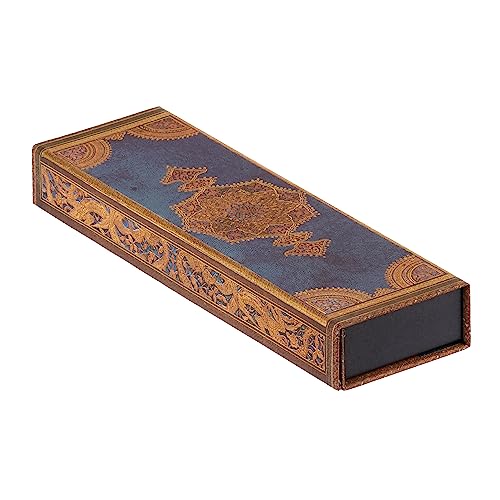 Safavid Indigo (Safavid Binding Art) Pencil Case (Wrap Closure) von Paperblanks