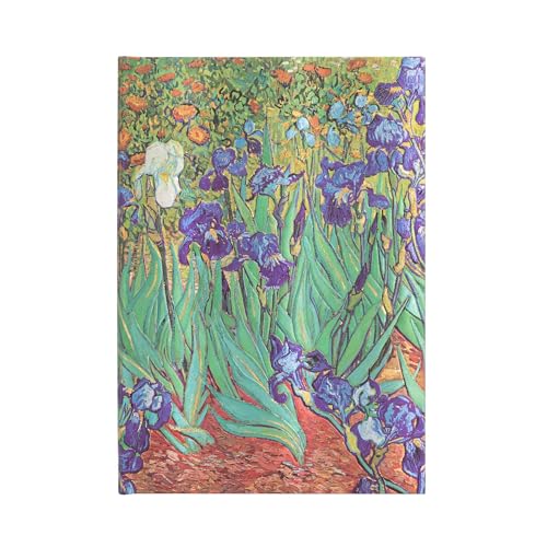 Van Gogh’s Irises Midi Lined Hardcover Journal: Hardcover, 120 gsm, ribbon marker, memento pouch, elastic closure, book edge printing Van Gogh’s Irises Midi Lined Hardcover Journal: Hardcover, 120 gsm, ribbon marker, memento pouch, elastic closure, book edge printing