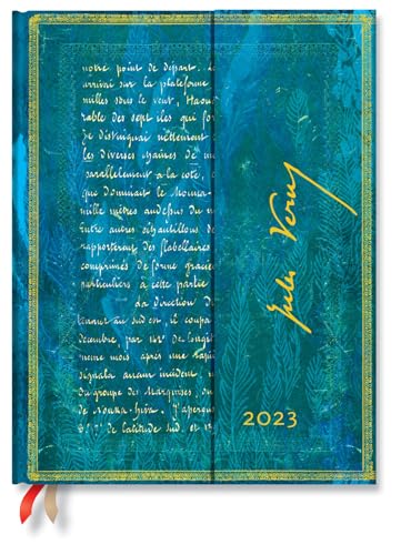 Verne, Twenty Thousand Leagues (Embellished Manuscripts Collection) Ultra Horizontal Dayplanner 2023 (Wrap Closure): Hardcover, Horizontal Layout, 100 gsm, wrap closure