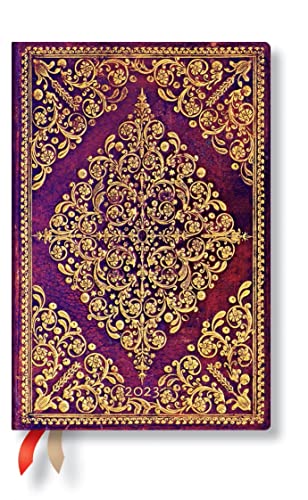 Viola (Diamond Rosette) Mini Day-at-a-Time Planner 2023: Hardcover, 80 gsm, Day to a Page Layout, elastic closure