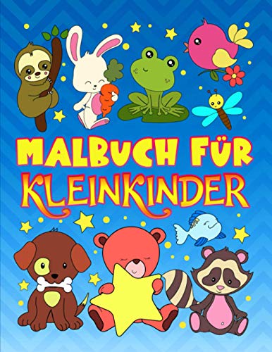 Malbuch für Kleinkinder: 35 niedliche Illustrationen zum Thema Tiere für 1- bis 3-Jährige von Gray & Gold Publishing