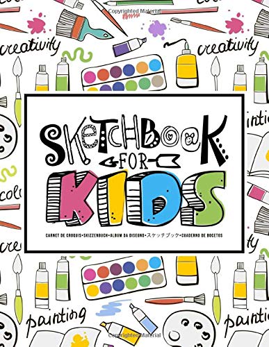 Sketchbook for Kids: Carnet de croquis | Skizzenbuch | Album da disegno | スケッチブック | Cuaderno de bocetos: Learn to Draw: 100 Blank Page Sketch Book for ... & Writing: Cute Art Supplies Pattern 363-4
