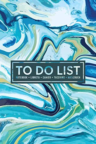 To Do List Notebook | Libreta | Cahier | Taccuino | Notizbuch: 100 Pages of To Do Lists with Space for Notes for Planning & Organizing Your Days: Light Blue & Green Marble Swirl 426-6 von Gray & Gold Publishing