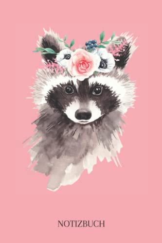 Notizbuch: Notizbuch Waschbär, A5 (6'x9'), 120 gepunktete Seiten