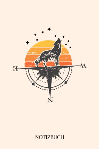 Notizbuch: Notizbuch Wolf, A5 (6'x9'), 120 linierte Seiten