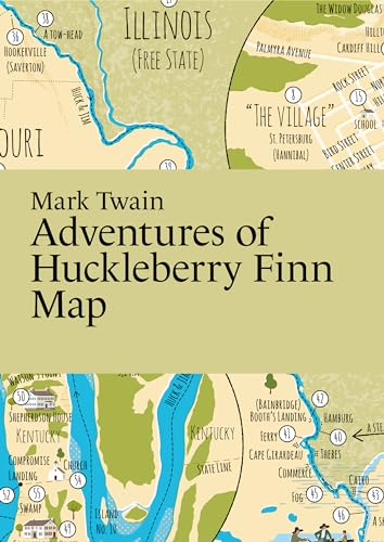 Mark Twain: Adventures of Huckleberry Finn Map (Paris Grafik's Literary Maps) von Paris Grafik