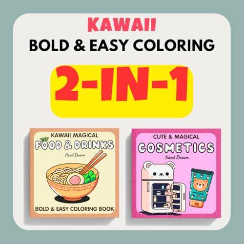 Bold Coloring Books For Adults Sets: Kawaii Food & Drinks and Cute Cosmetics – Fun, Easy, and Relaxing Designs: Magical Collection of Treats and Fashion – Big Outlines and Stress-Free Pages Bold Coloring Books For Adults Sets: Kawaii Food & Drinks and Cute Cosmetics – Fun, Easy, and Relaxing Designs: Magical Collection of Treats and Fashion – Big Outlines and Stress-Free Pages von Independently published