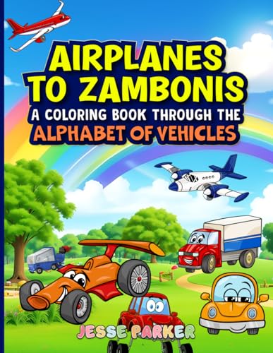 Airplanes to Zambonis: A Coloring Book Through the Alphabet of Vehicles