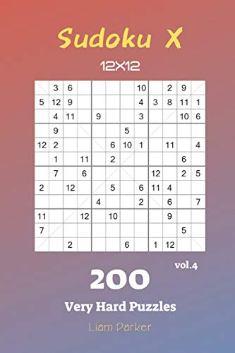 Sudoku X 12x12 - 200 Very Hard Puzzles vol.4