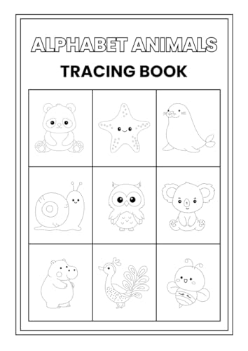 Alphabet Animals Tracing Book: Simple Large Print Designs for Adults, Kids & Beginners! von Independently published