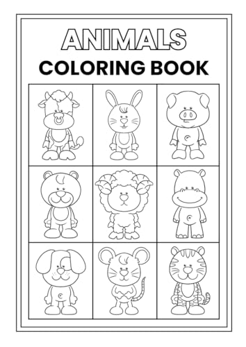 Animals Colouring Book: Simple Large Print Animal Designs for Adults, Kids & Beginners von Independently published