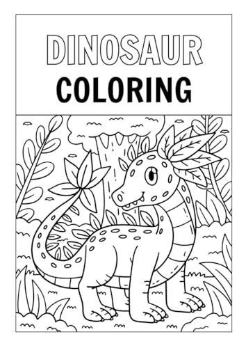 Dinosaur Colouring Book: Simple Large Print Designs for Adults, Kids & Beginners von Independently published