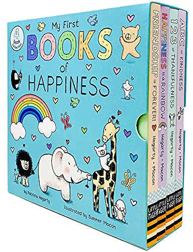 My First Books of Happiness 4-Bücher-Sammelbox-Set von Patricia Hegarty (ABC of Kindness, 123 of Thankfulness, Happiness is a Rainbow & Friendship is Forever)