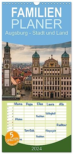 Familienplaner 2024 - Augsburg - Stadt und Land mit 5 Spalten (Wandkalender, 21 cm x 45 cm) CALVENDO