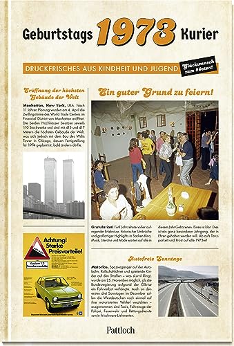 1973 - Geburtstagskurier: Druckfrisches aus Kindheit und Jugend | Originelle Geschenkidee zum 50. Geburtstag (Geschenke für runde Geburtstage 2023 und Jahrgangsbücher)