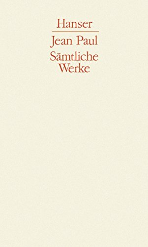 Sämtliche Werke, 10 Bde., Bd.5, Vorschule der Ästhetik: 1. Abteilung, Band V von Carl Hanser