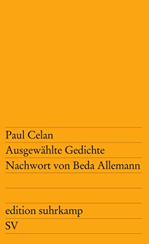 Ausgewählte Gedichte: Zwei Reden (edition suhrkamp) von Suhrkamp Verlag AG