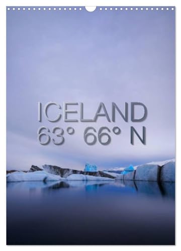 Iceland 63° 66° N (Wall Calendar 2025 DIN A3 portrait), CALVENDO 12 Month Wall Calendar: Every month a little piece of Icland. From Snaefellsnes via Landmannalaugar to Jökulsárlón glacier lagoon.