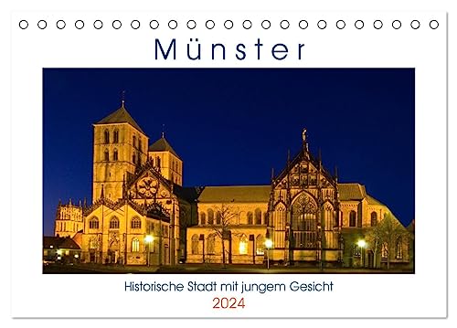 Münster - Historische Stadt mit jungem Gesicht (Tischkalender 2024 DIN A5 quer), CALVENDO Monatskalender von CALVENDO
