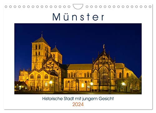 Münster - Historische Stadt mit jungem Gesicht (Wandkalender 2024 DIN A4 quer), CALVENDO Monatskalender von CALVENDO