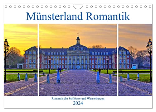 Münsterland Romantik - Romantische Schlösser und Wasserburgen (Wandkalender 2024 DIN A4 quer), CALVENDO Monatskalender von CALVENDO