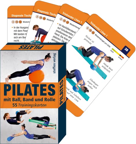 Pilates mit Ball, Band und Rolle: 55 Trainingskarten (Trainingsreihe von Ronald Thomschke) von Steffen Verlag