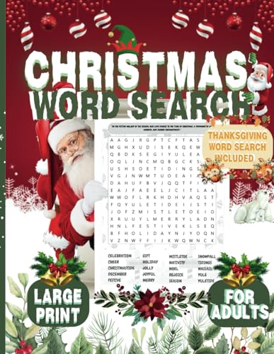 1700+ Christmas Word Search for Adults Large Print, Holiday Word Search: Word Search, Large Print christmas & Thanksgiving Activity Book, 90 Fun ... 85 Thanksgiving & Fall Large Print Word von Independently published