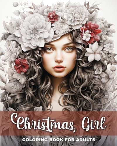 Christmas Girl Coloring Book for Adults: Christmas Coloring Pages for Adults von Blurb