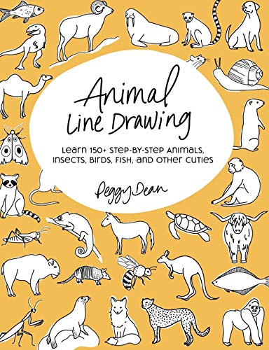 Animal Line Drawing: Learn 150+ Step-by-Step Animals, Insects, Birds, Fish, and Other Cuties
