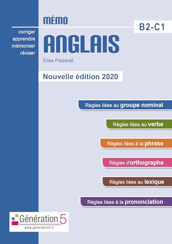 Mémo anglais B2-C1 (Classes prépas/Ens. Supérieur) - édition 2020 von GENERATION 5