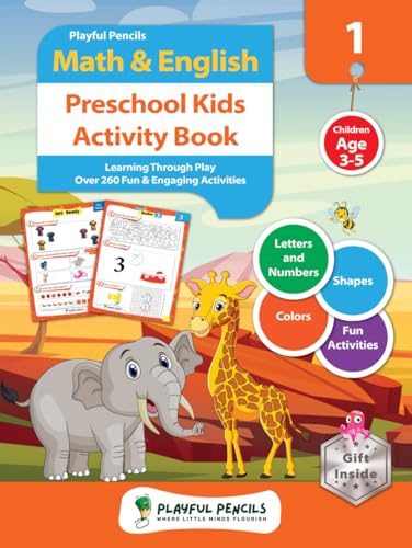 Playful Pencils Math & English Preschool Kids Activity Book: Learning through Play. Over 260 Fun & Engaging Activities. Children Age 3-5. Letters and Numbers Shapes Colors Fun Activities von Nielsen UK ISBN Store