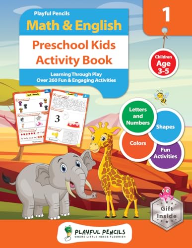 Playful Pencils Math & English Preschool Kids Activity Book: Learning through Play. Over 260 Fun & Engaging Activities. Children Age 3-5. Letters and Numbers Shapes Colors Fun Activities von Nielsen UK ISBN Store