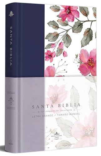 Biblia RVR 1960 letra grande. Tapa dura tela azul púrpura con flores tamaño manu al / Bible RVR 1960 Handy Size Hardcover Cloth with Purple Blue Flowers Biblia RVR 1960 letra grande. Tapa dura tela azul púrpura con flores tamaño manu al / Bible RVR 1960 Handy Size Hardcover Cloth with Purple Blue Flowers