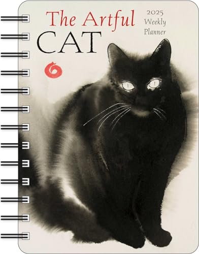 The Artful Cat 2025 Weekly Planner Calendar: Brush and Ink Watercolor Paintings by Endre Penovác