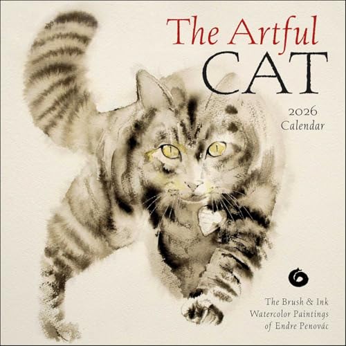 The Artful Cat 2026 Wall Calendar: Brush & Ink Watercolor Paintings von Amber Lotus Publishing