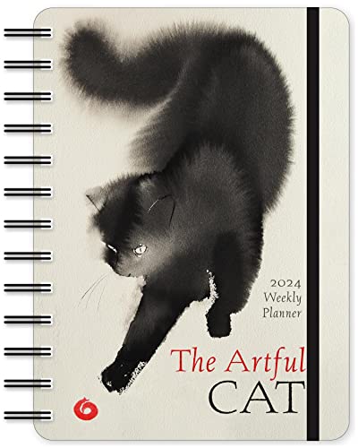 The Artful Cat Weekly Planner 2024: Brush & Ink Watercolor Paintings