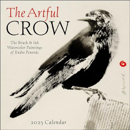 The Artful Crow 2025 Wall Calendar: Brush & Ink Watercolor Paintings by Endre Penovác