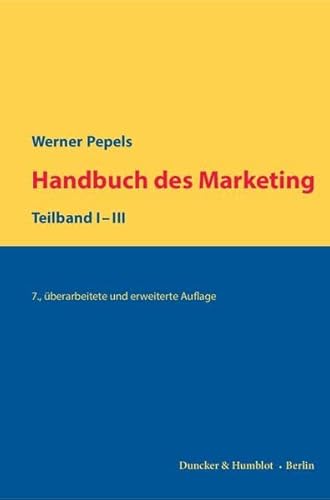 Handbuch des Marketing.: 3 Teilbände.