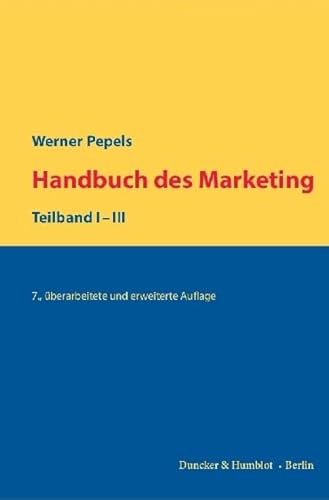 Handbuch des Marketing.: 3 Teilbände.